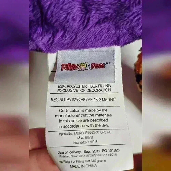 Clemson Tiger Pillow Pet Purple Orange 18" - Picture 4 of 7